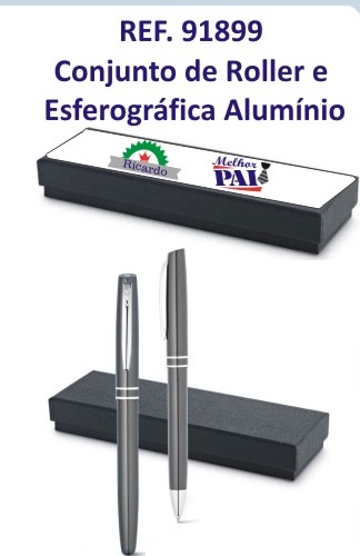 REF.91899-Conjunto de roller e esferográfica-GRAVAÇÃO COM NOME DO PAI A LASER