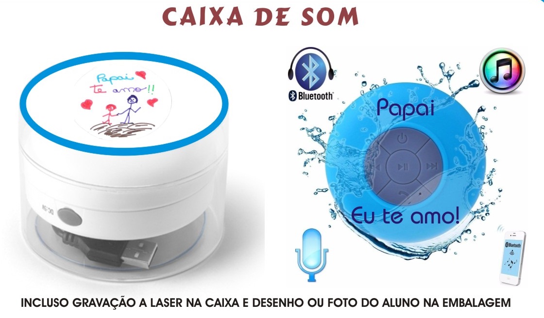 CAIXA DE SOM A PROVA D'AGUA COM BLUETOOTH