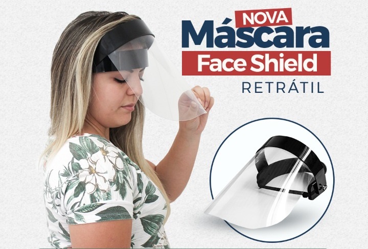 MÁSCARA DE PROTEÇÃO FACIAL RETRÁTIL